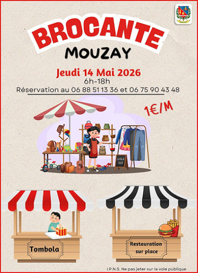Brocante à Mouzay le jeudi 14 mai